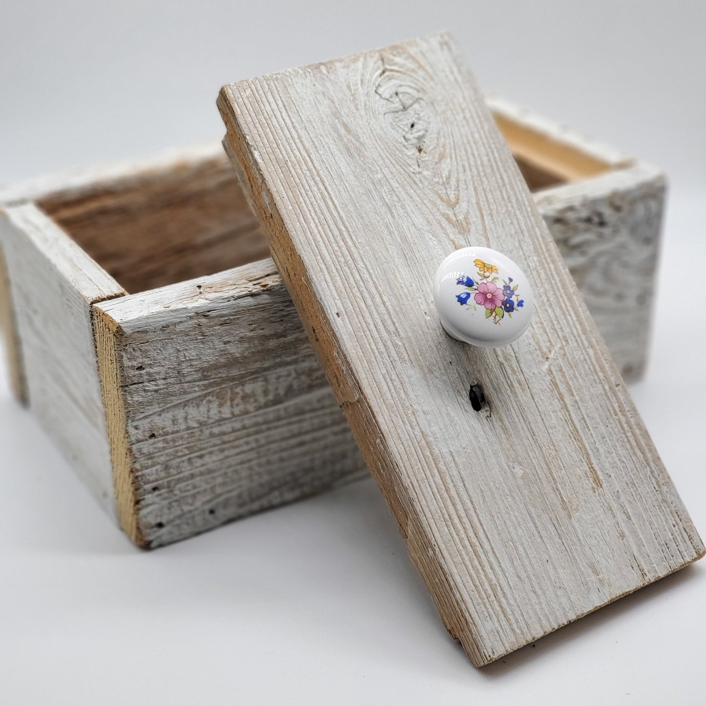 Rustic Handmade Aged Cedar Wood Box with a Lid