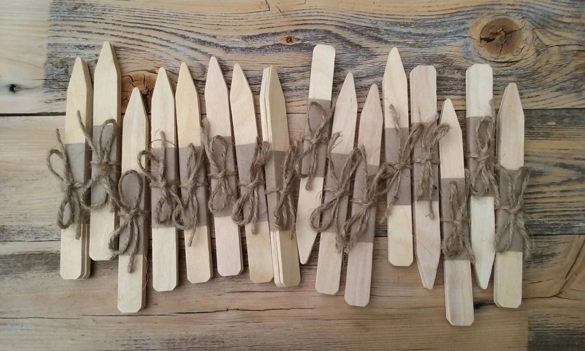 Set of 5 Wooden Plant Labels – Timber Taberna